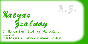 matyas zsolnay business card